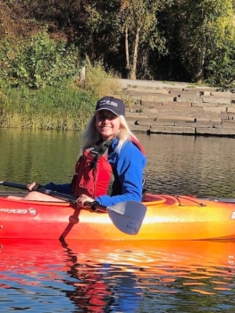 Rachel kayaking